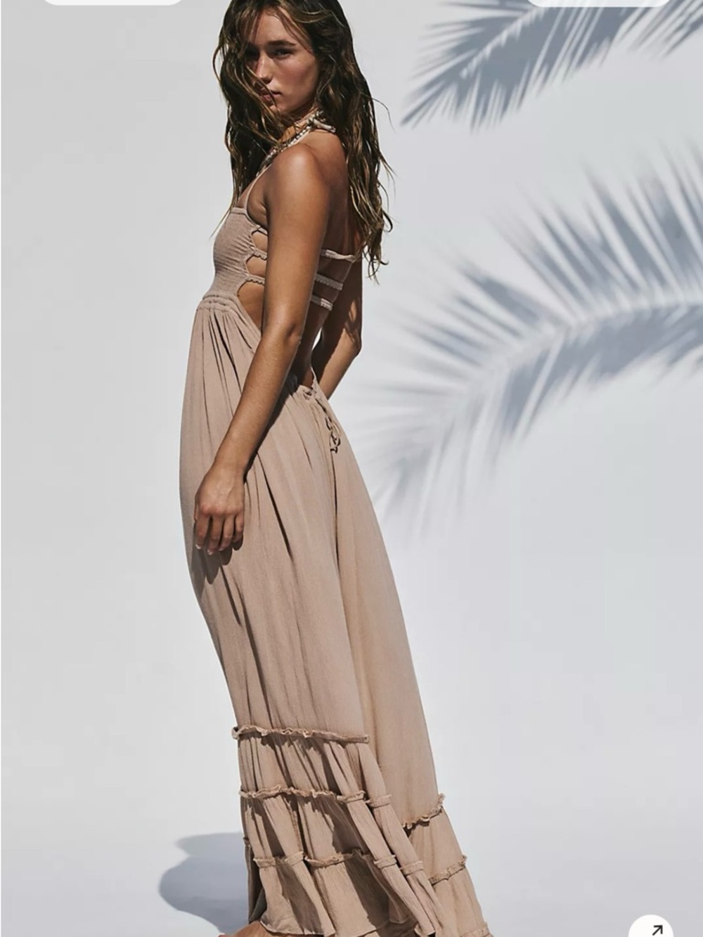 Free People tan Maxi Halter Dress - Picture 5 of 7